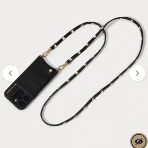 Bandolier iPhone 12 mini leather case with studded strap